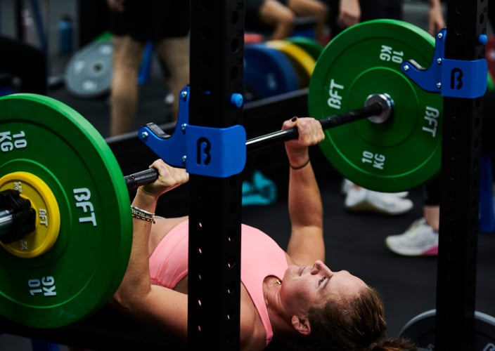 Person bench pressing